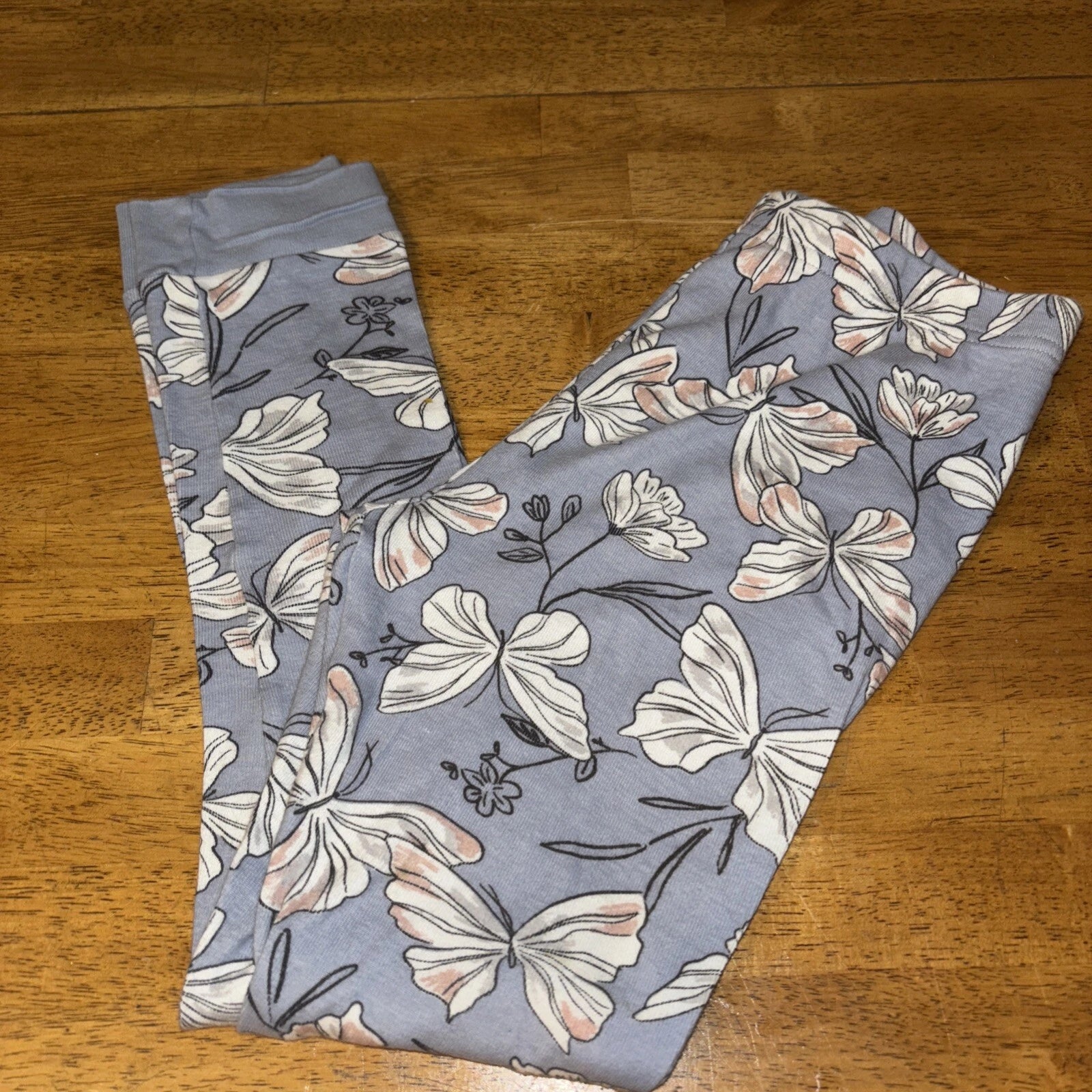 Carter's Girls 8/8A  Pajama Set Snug fit  Butterfly Flowers Purple Cotton