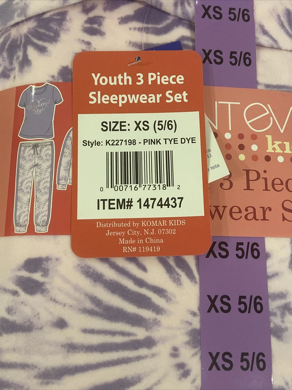 Saint Eve Girls Pajama Set 3-piece Pink XS 5/6 NEW WITH TAGS