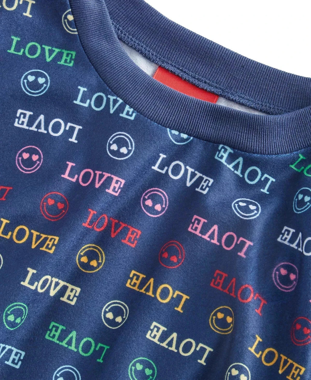 Family PJ's from Macy's Pajama Set Love Smiley Blue Kids Size 6-7