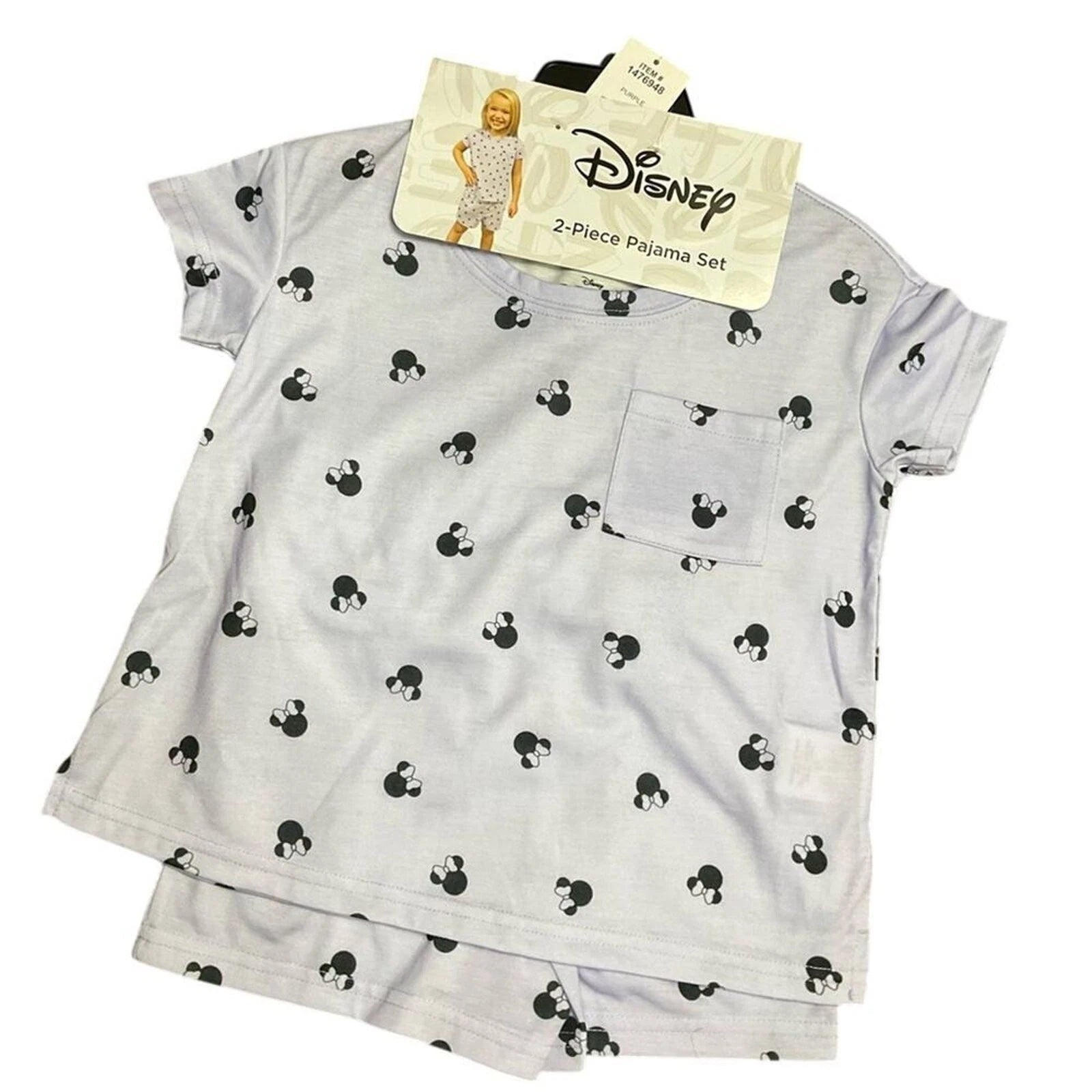 Disney Girl’s Pajamas Sleepwear Purple 2 Piece Set Size 4T NWT