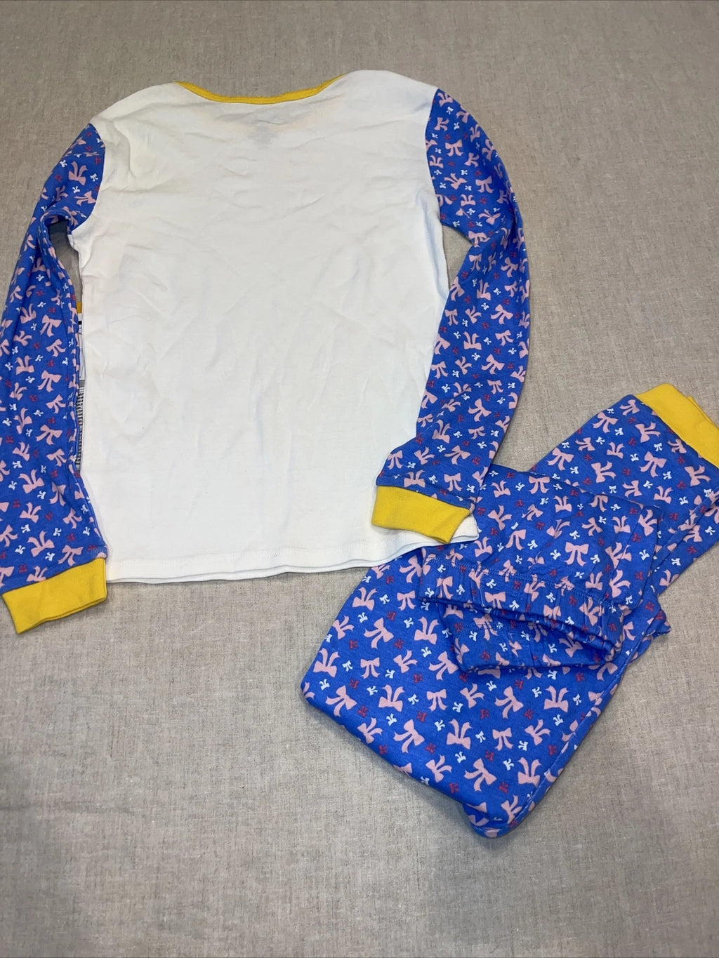Disney Long Pajama Set Top And Bottoms Princess  Bows size 8