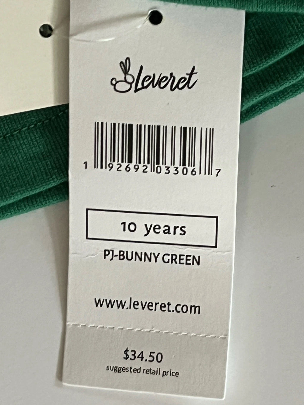 Leveret Unisex Kids Two Piece Cotton PJ’s Pajamas 10 Years Bunny Easter Green
