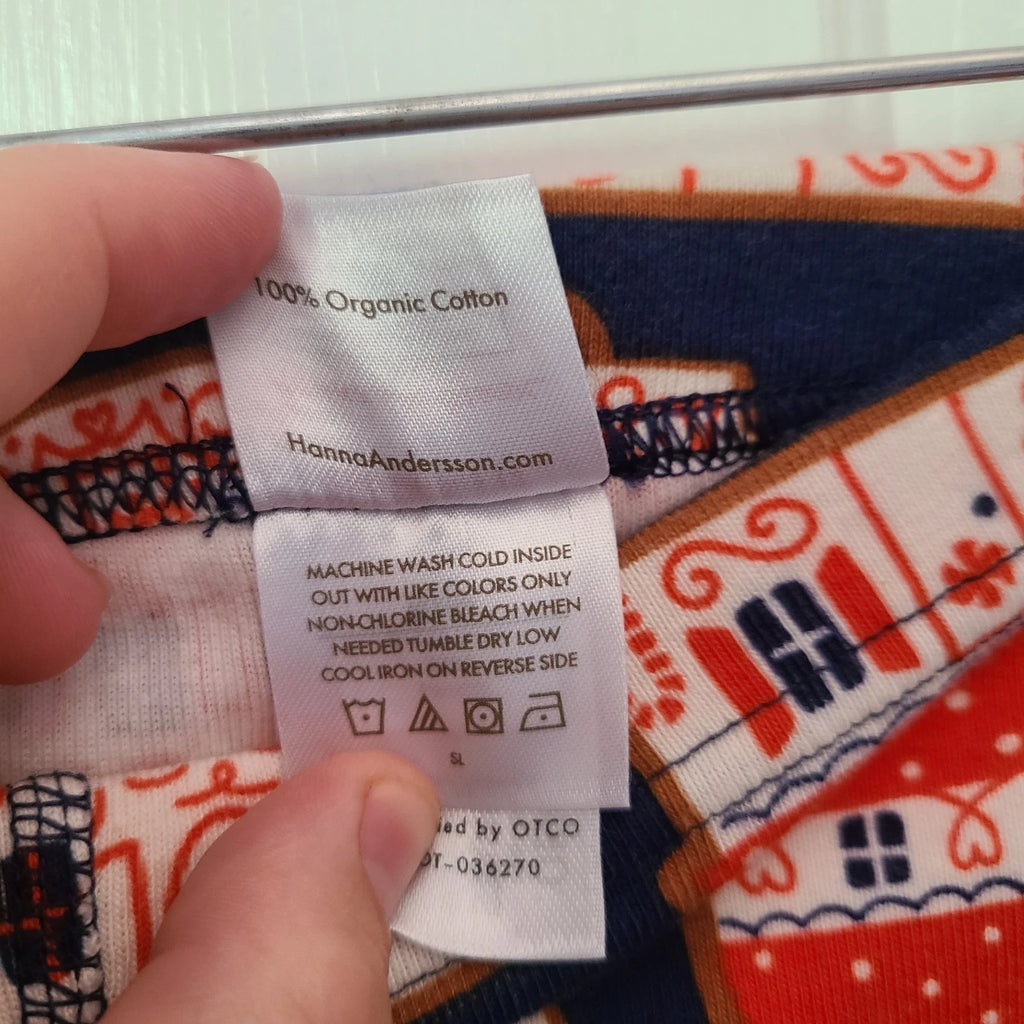 Hanna Andersson Christmas Gingerbread Organic Cotton Long John Pajamas Kids 12