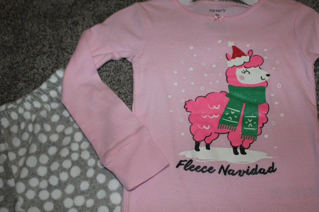 Carter's Pajamas Fleece Navidad Llama Set Christmas Toddler Girls Size 3T NWT