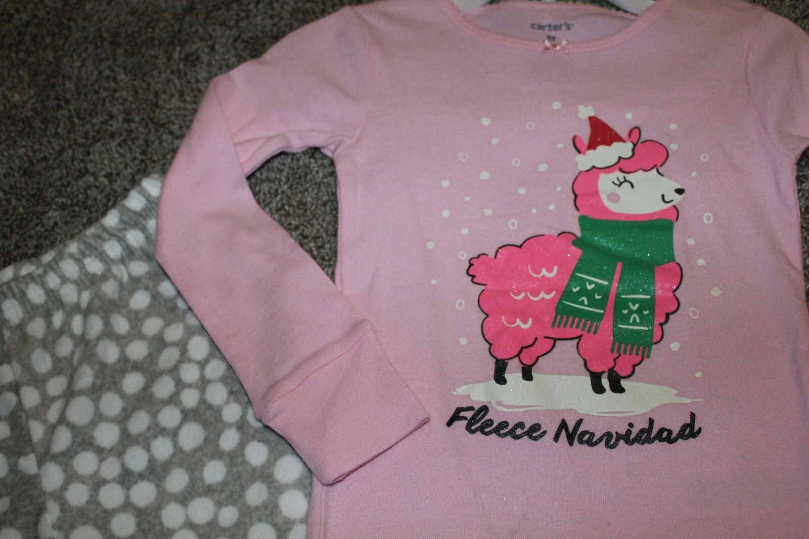 Carter's Pajamas Fleece Navidad Llama Set Christmas Toddler Girls Size 3T NWT