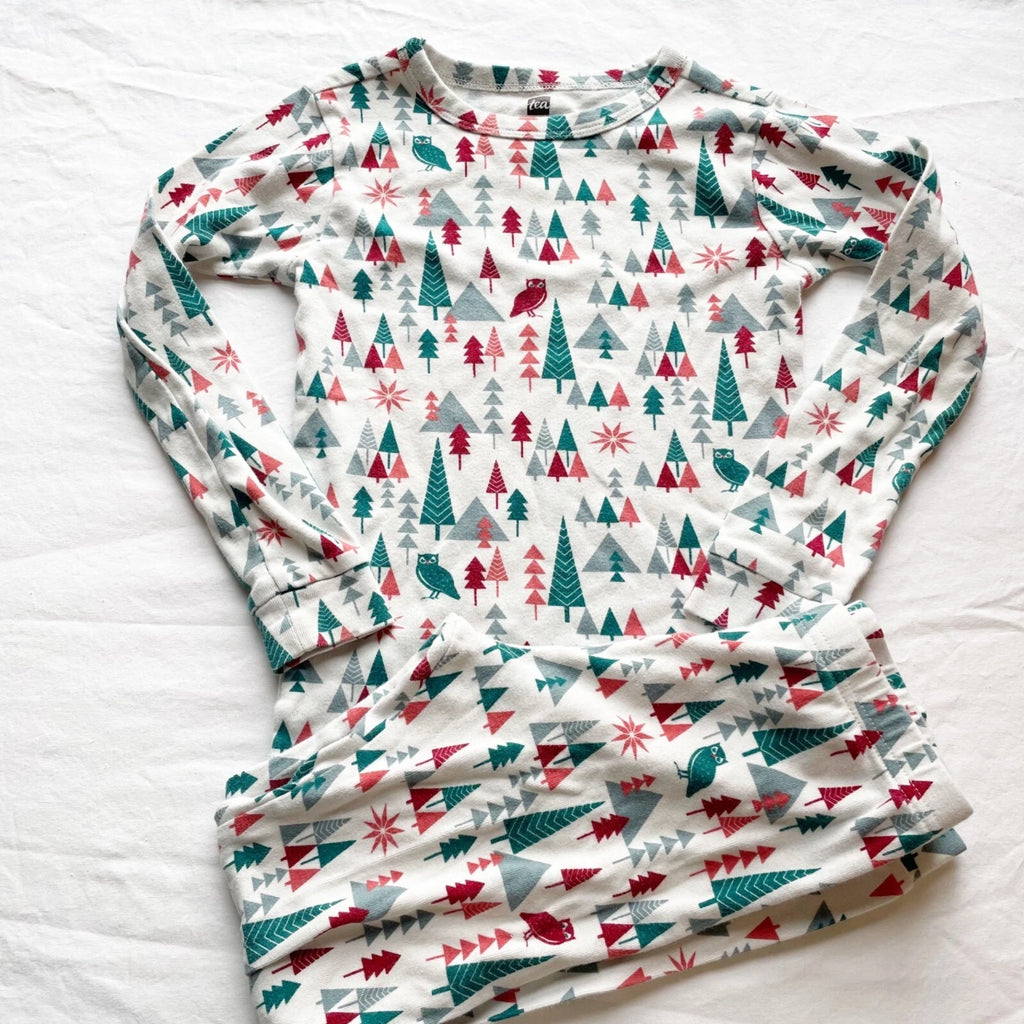 Tea Collection Kids Winter Woodland Pajama Set Size 8