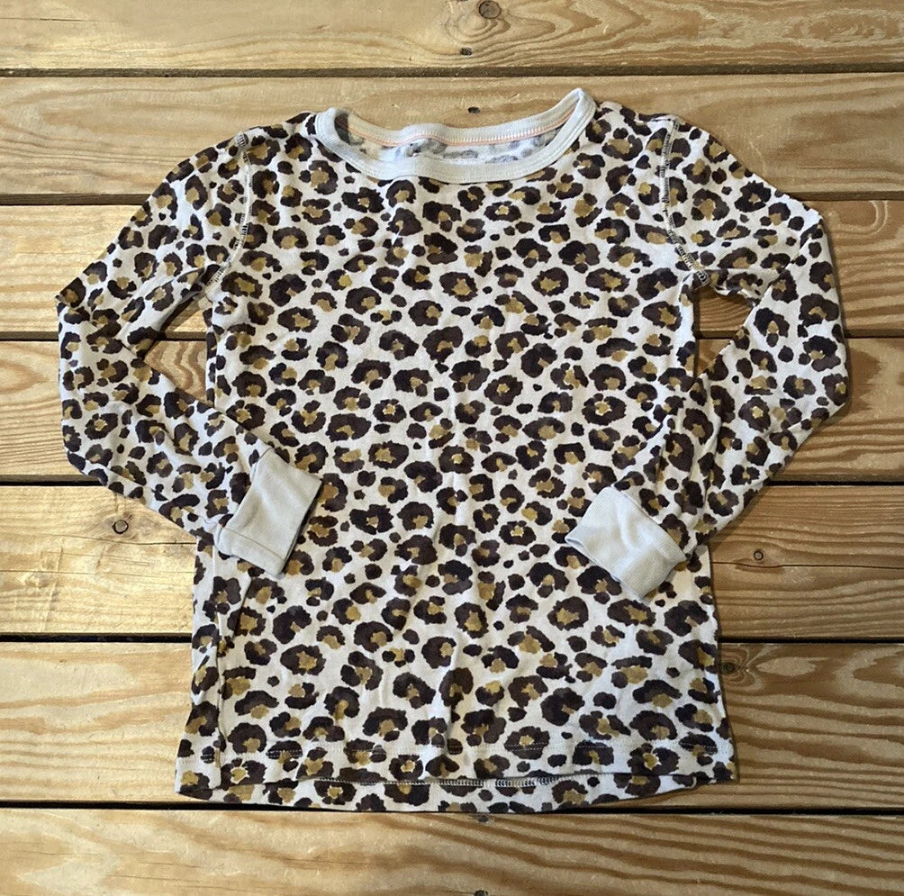 Crewcuts Girl’s Cheetah print pajama set Size 7 Brown O6