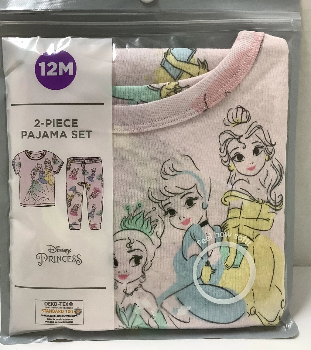 DISNEY PRINCESSES 2 PC PAJAMA SET-SIZE 12 MONTHS-NIP