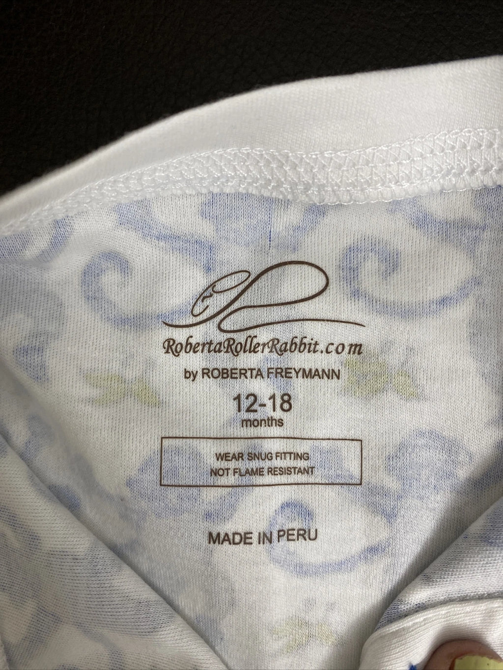 roberta roller rabbit kids pajama set monkey blue 12-18 M