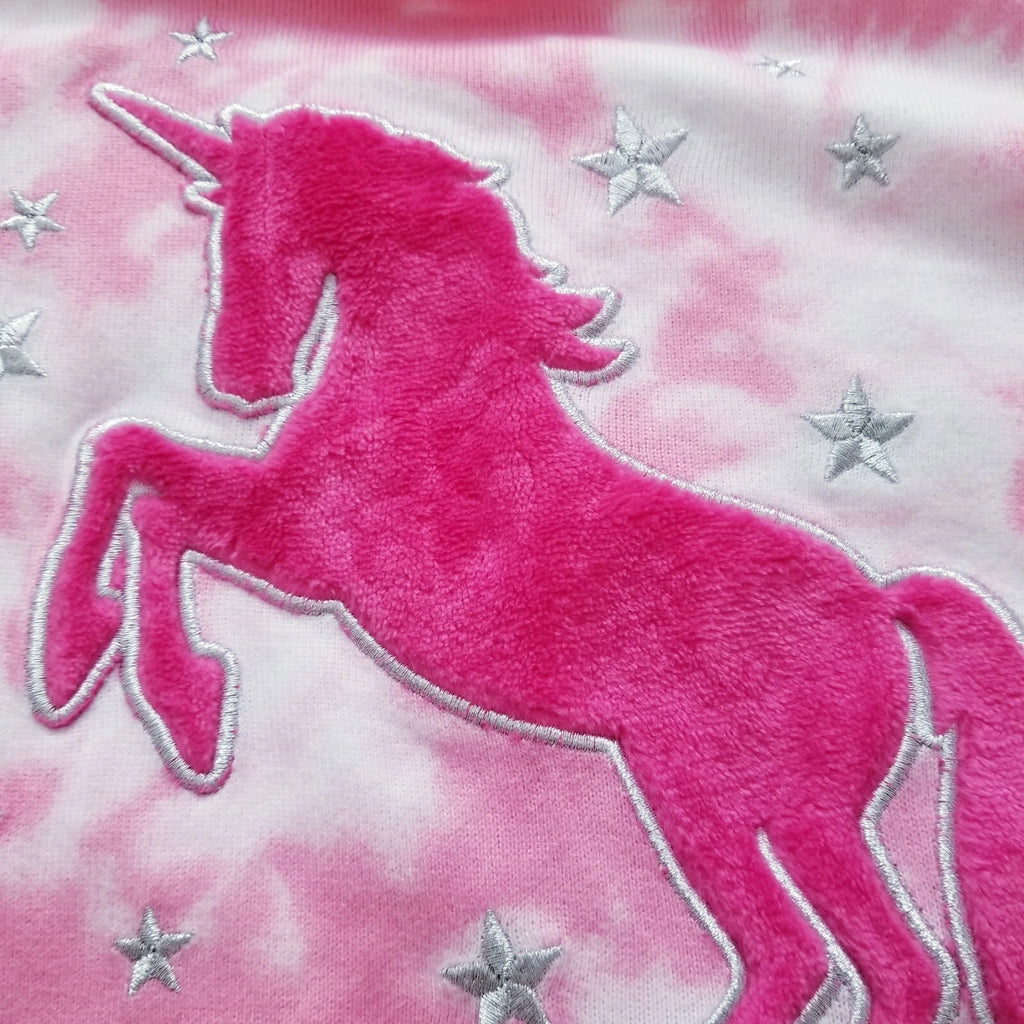 Girls Soft and Snag Long Sleeve Pajama Set Unicorn Design Pink