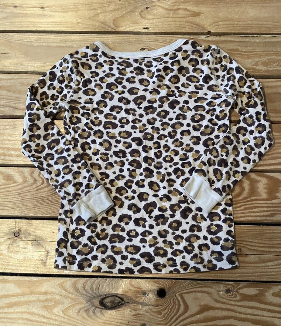 Crewcuts Girl’s Cheetah print pajama set Size 7 Brown O6