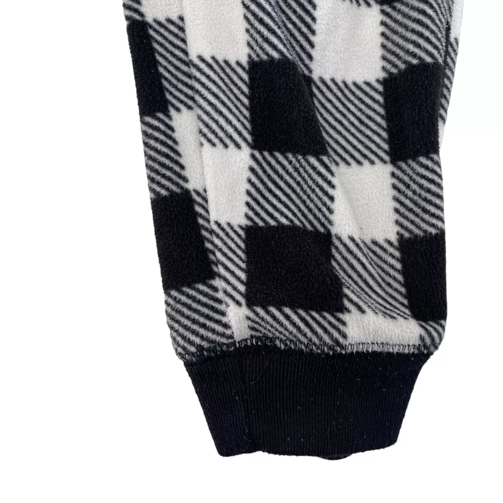 Old Navy Girls Size 6 Small Christmas Pajama Set Falala Black White Check Plaid