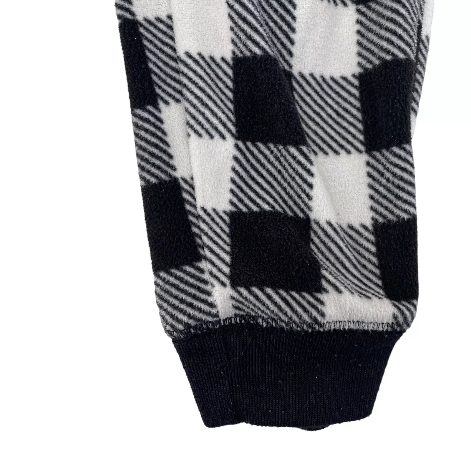 Old Navy Girls Size 6 Small Christmas Pajama Set Falala Black White Check Plaid