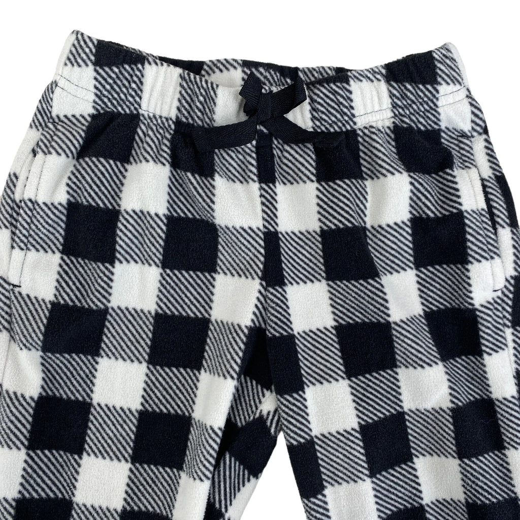 Old Navy Girls Size 6 Small Christmas Pajama Set Falala Black White Check Plaid