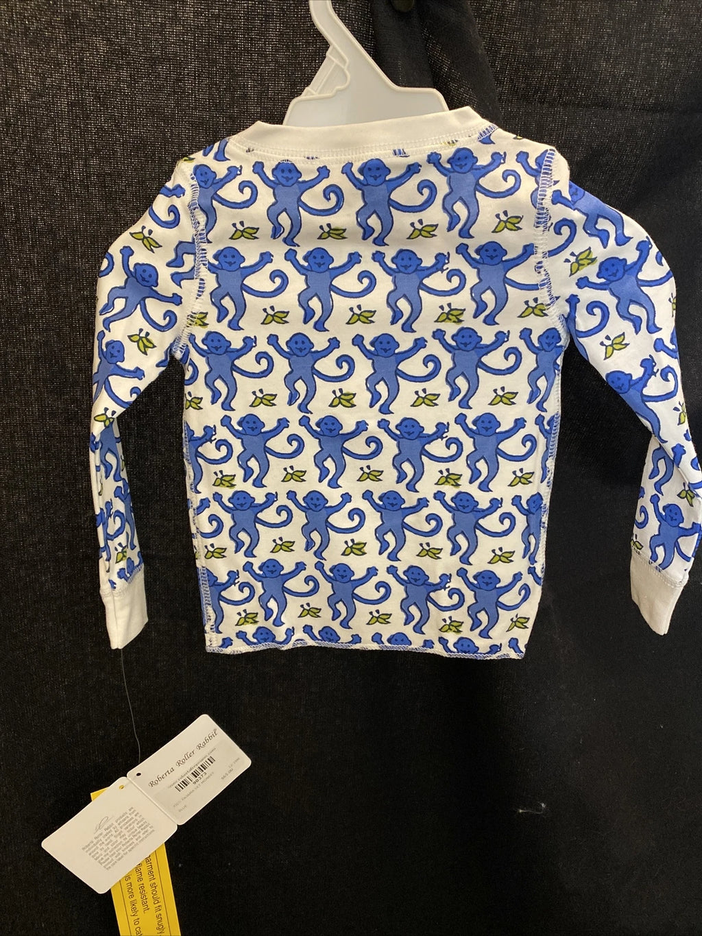 roberta roller rabbit kids pajama set monkey blue 12-18 M