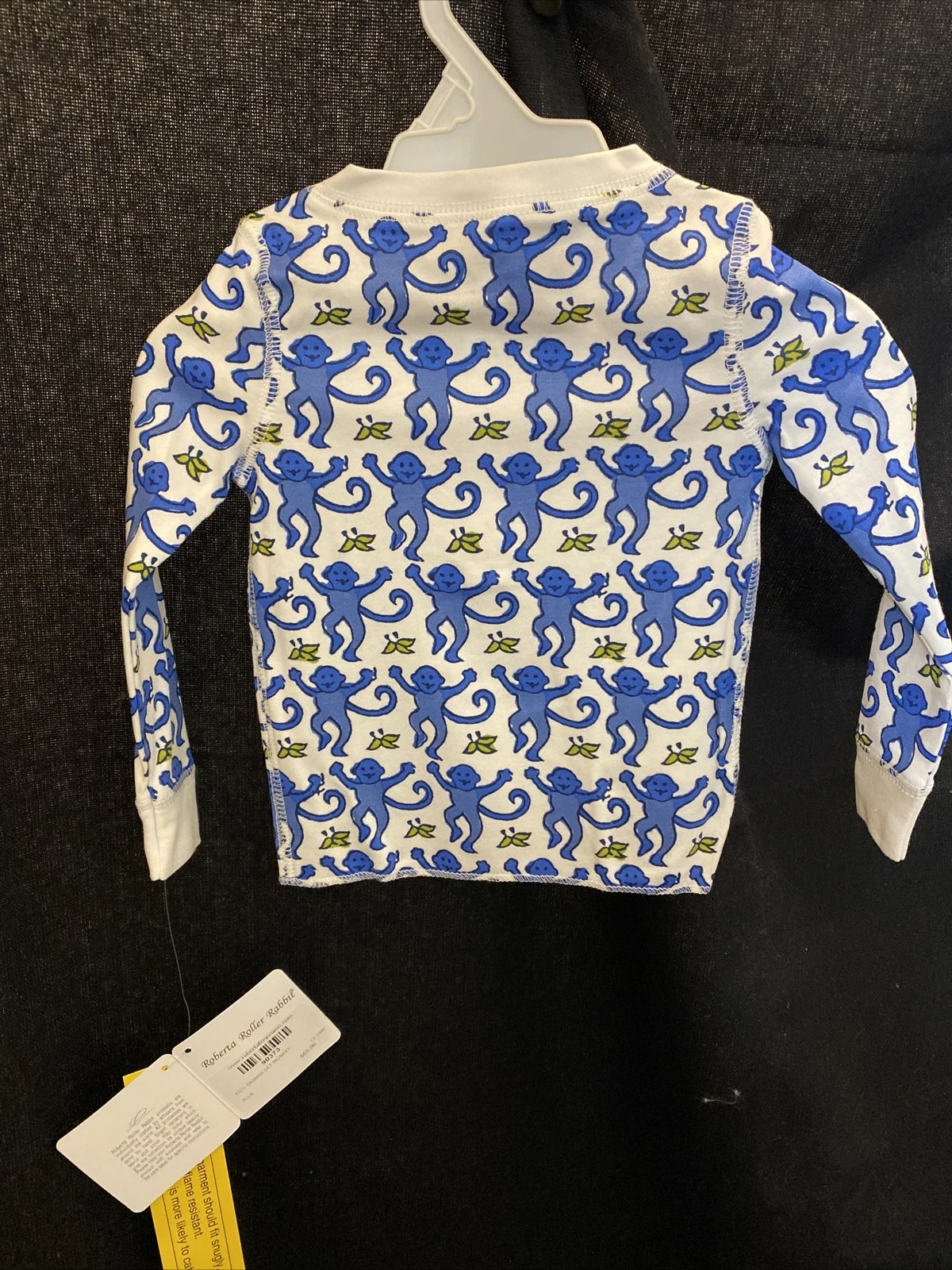 roberta roller rabbit kids pajama set monkey blue 12-18 M