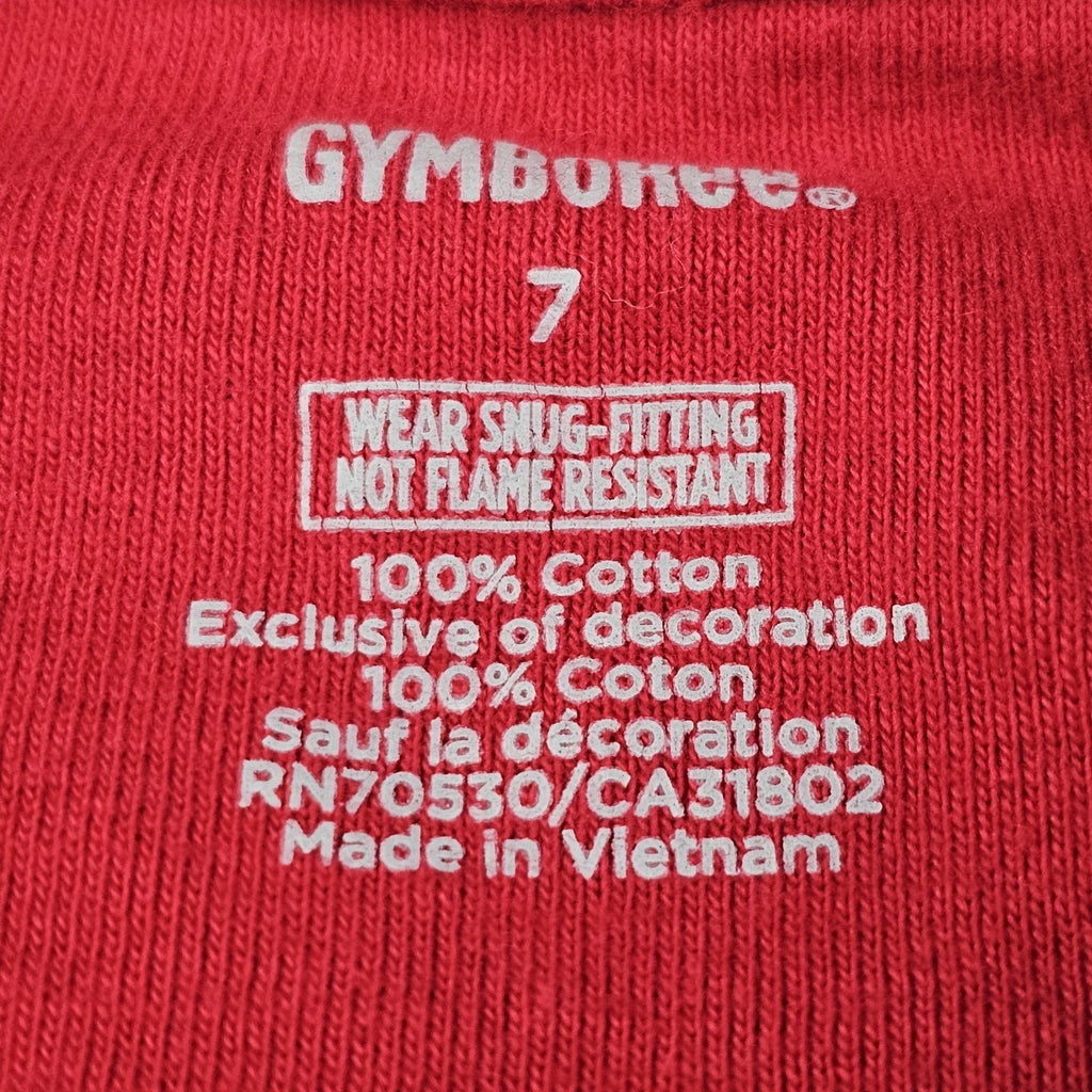 Gymboree Little Girls Size 7 Snug Fit Pajamas Red Pink Hearts Top Bottoms Cotton