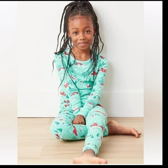 PrintFresh Kids Winter Wonderland Christmas Holiday Cotton Pajama Set  - 2
