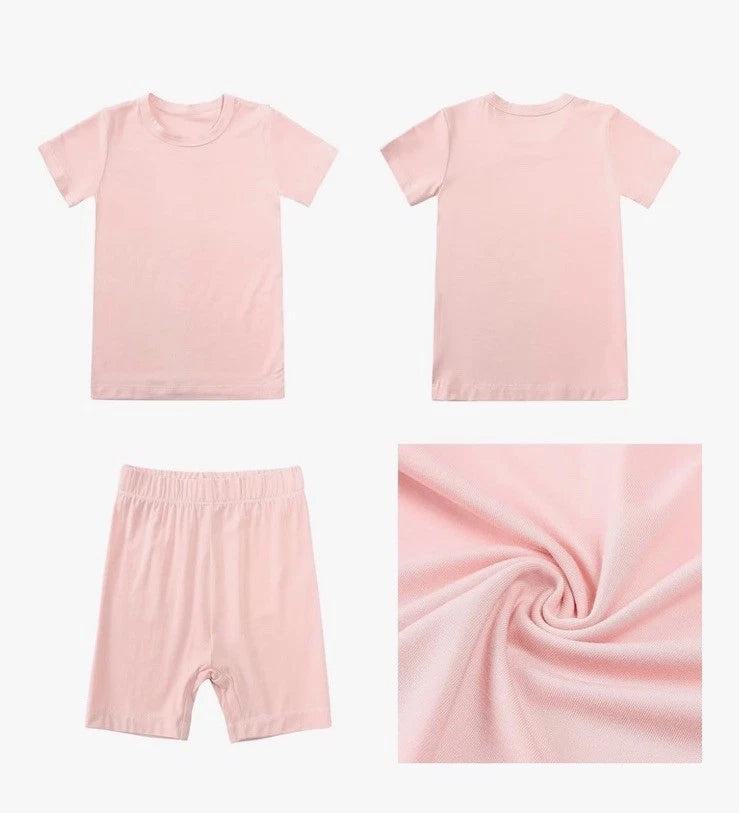 HAPIU Summer Pajamas 4 Pcs 2 Sets Beige & Baby Pink 24 Months 2 Years Girls