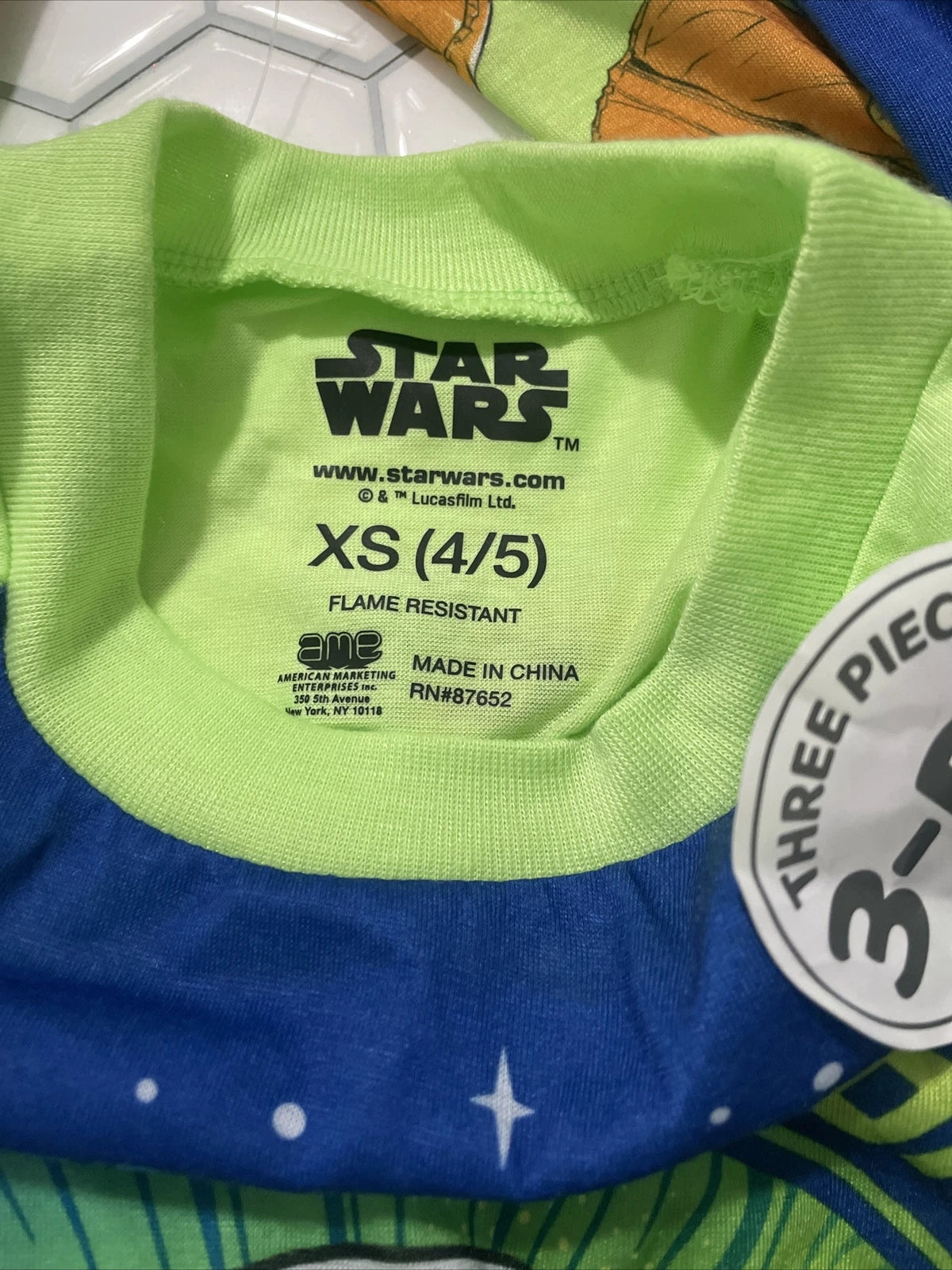 The Mandalorian 3 PC The Child Baby Yoda Star Wars Pajama Set Shorts 2993 XS 4/5