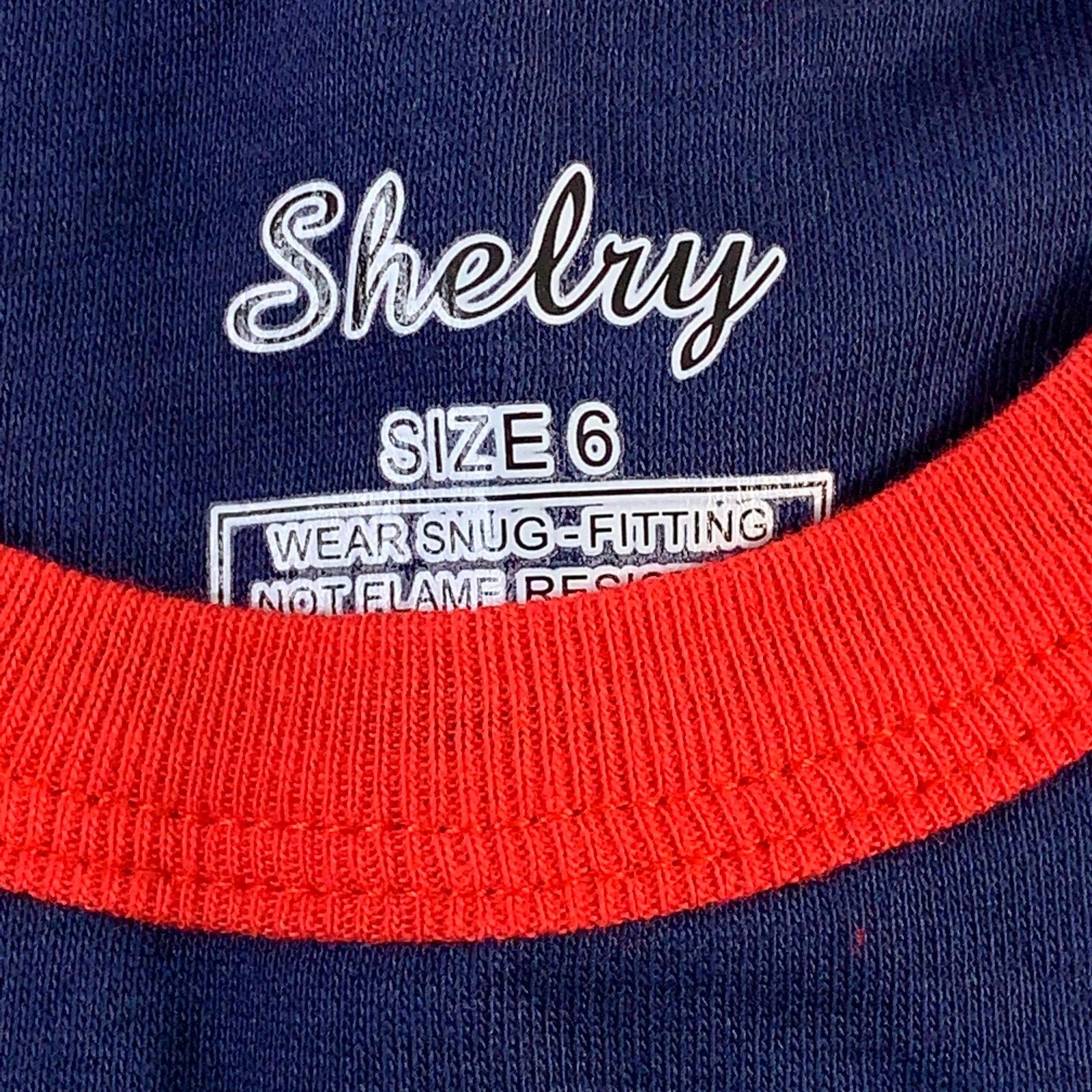 Shelry Kids Size 6 Snug Fit Blue Holiday Printed 2 Piece Pajama Jogger Set New