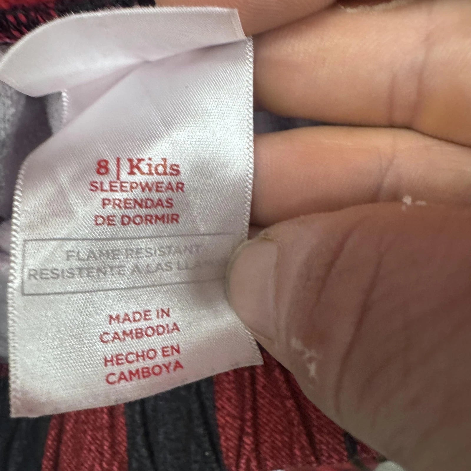 Wondershop Pajama Set Kids 8 Red Black Buffalo Plaid Button Up Sleepwear Flannel