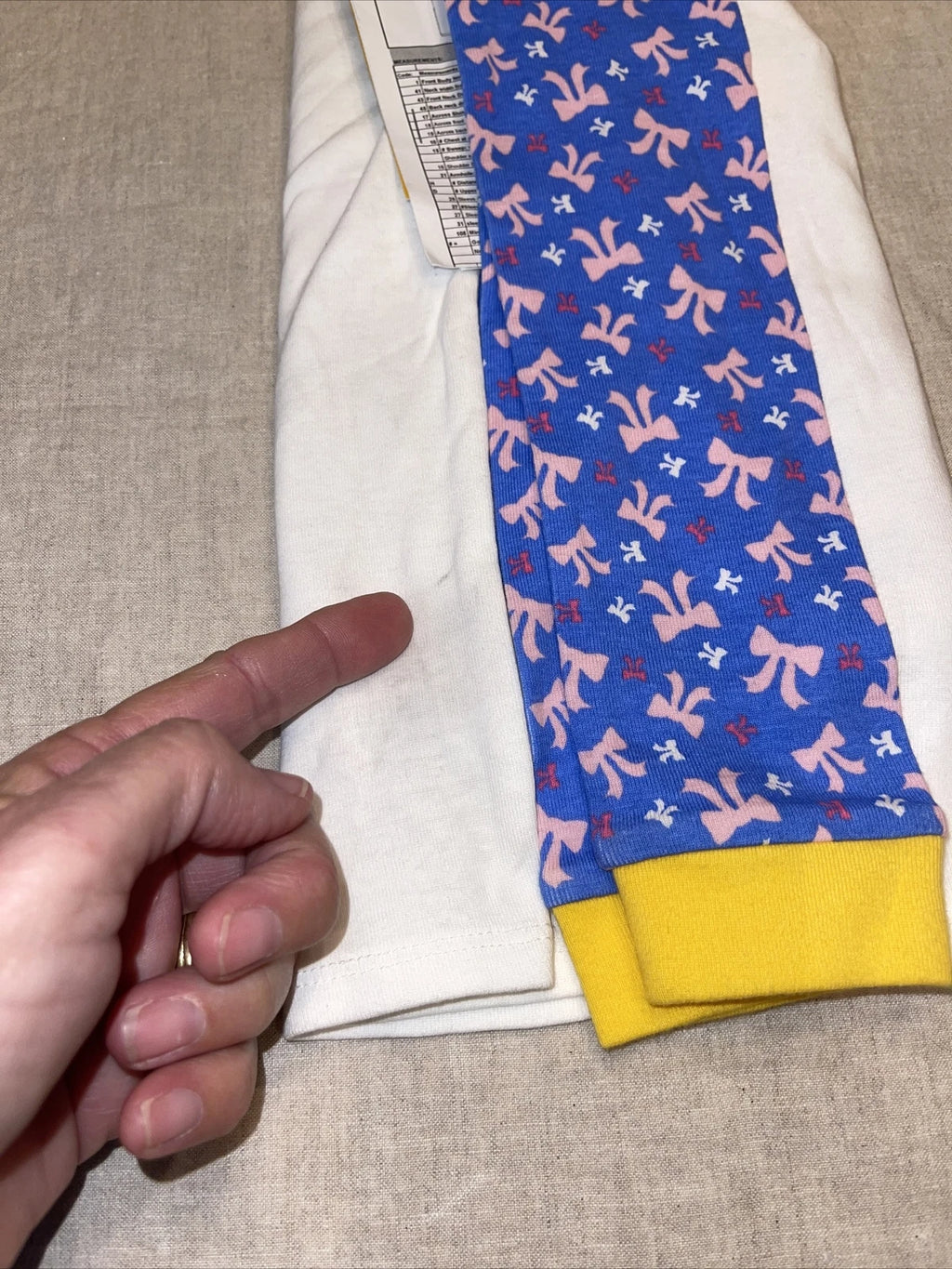 Disney Long Pajama Set Top And Bottoms Princess  Bows size 8