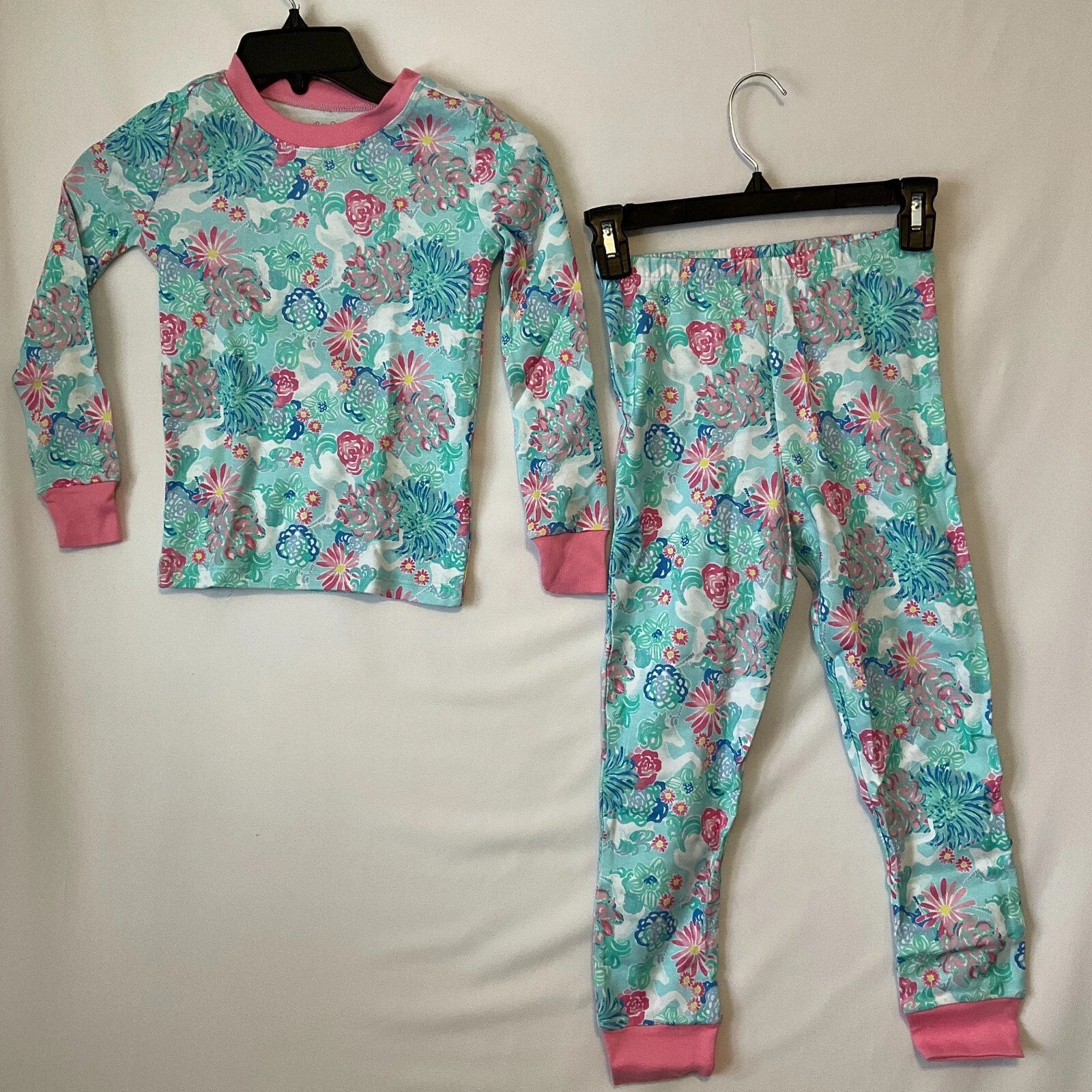 Lilly Pulitzer Girls Pajama Set Size 6 Multicolor Long Sleeve Stretch