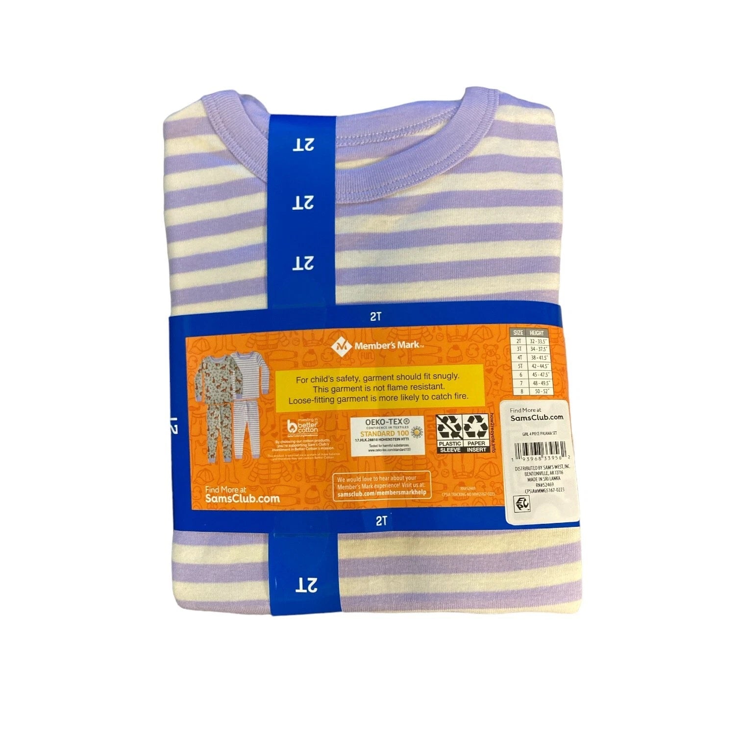 NWT Member's Mark Infant Girl's Favorite 4 Piece Favorite Pajamas Fox Size 4T