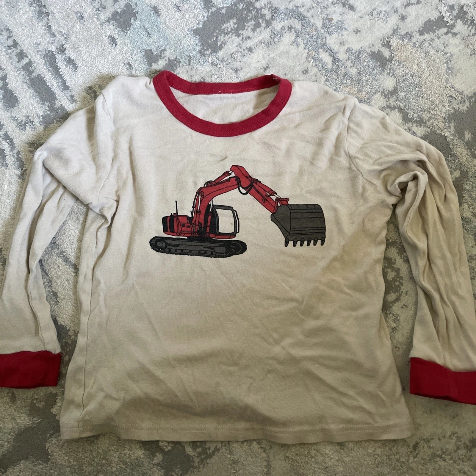 Kids Construction Long Sleeve Pajama Set Size 9-10 Very Nice!!!