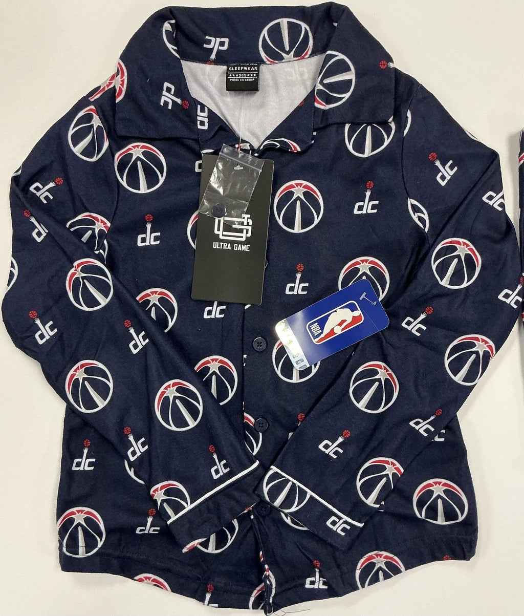 NBA Ultra Game Kids Washington Wizards 2-Piece Fleece PJ Set, Navy, Size 8