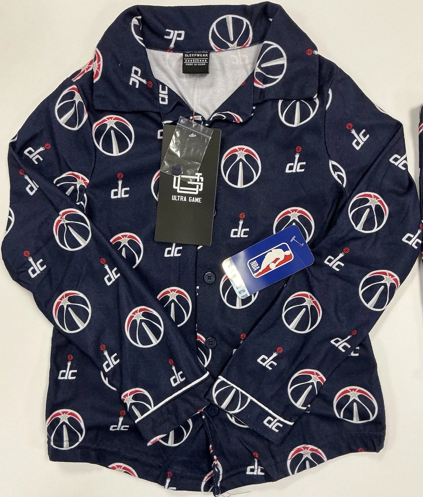 NBA Ultra Game Kids Washington Wizards 2-Piece Fleece PJ Set, Navy, Size 8