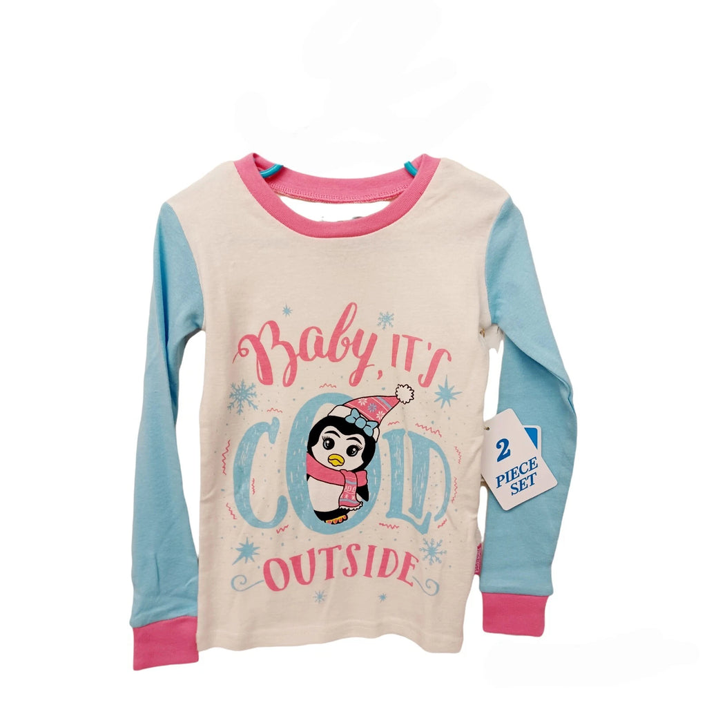 Fish Flops Girls Penguin Knit Pajama Set-5 w/Penguin Cozy Socks