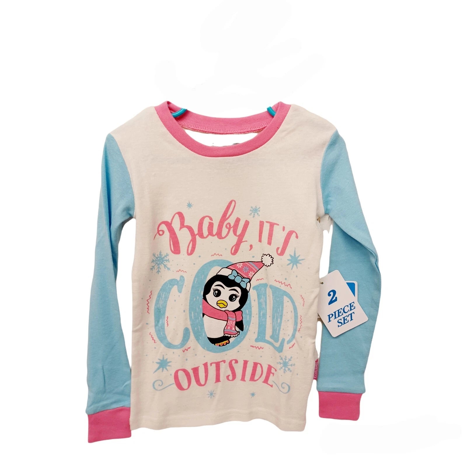 Fish Flops Girls Penguin Knit Pajama Set-5 w/Penguin Cozy Socks