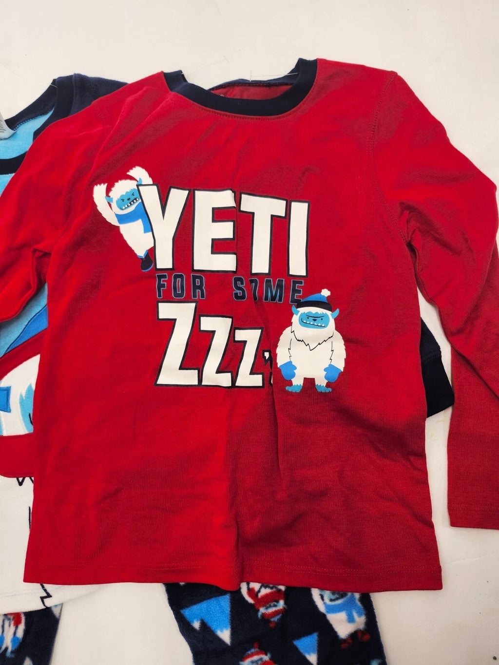 Member's Mark 4T  Boy's  Red/Blue Fleece 3 Piece Pajama Set New!