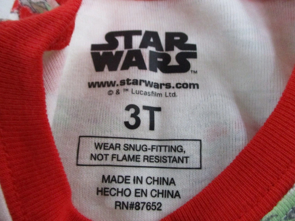 Star Wars Pajama Set Girls Boys 3T White Shirt Pants Baby Yoda Mandalorian