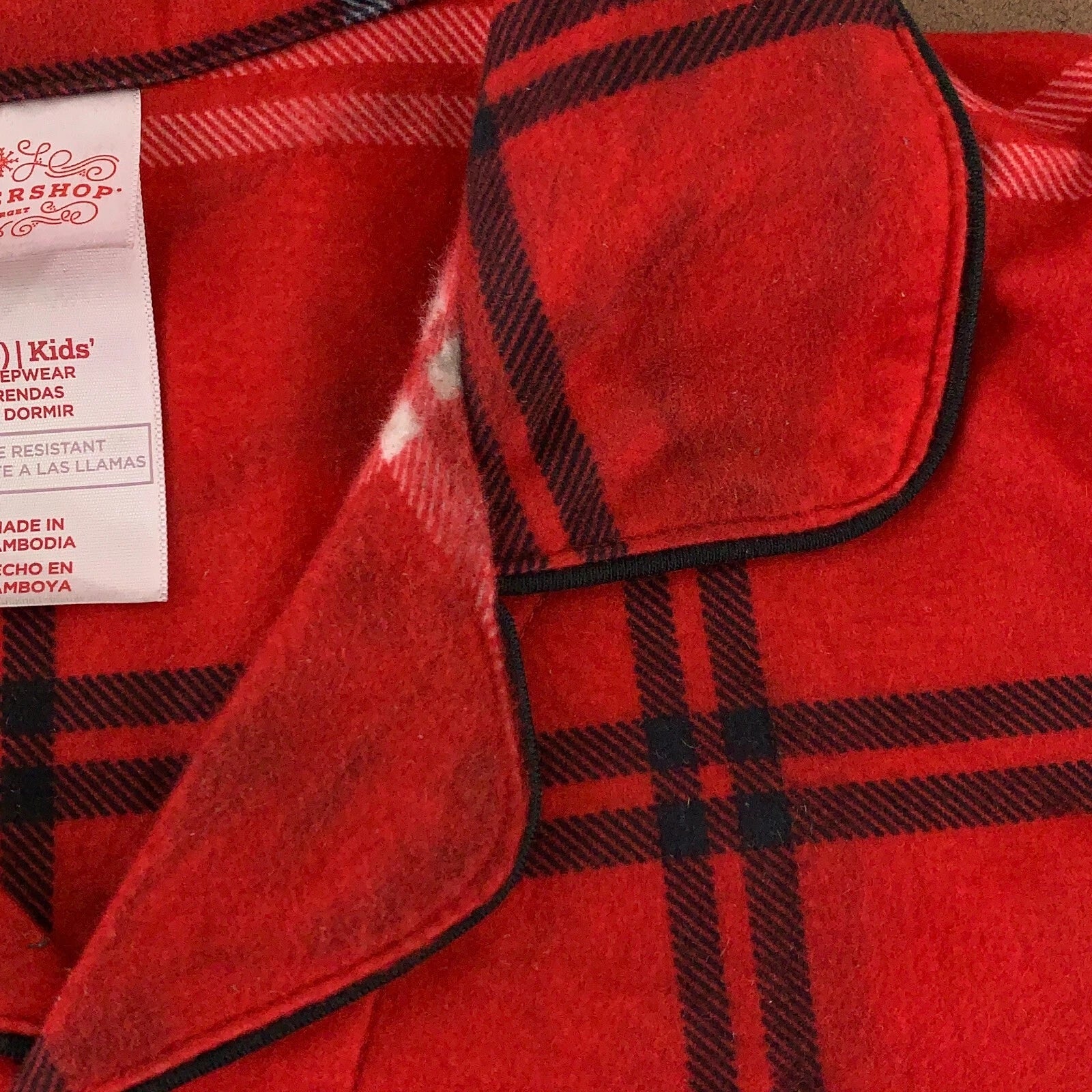 Wondershop Kids Medium (8) Red Plaid Flannel 2 Piece Pajama Set New *Flaw