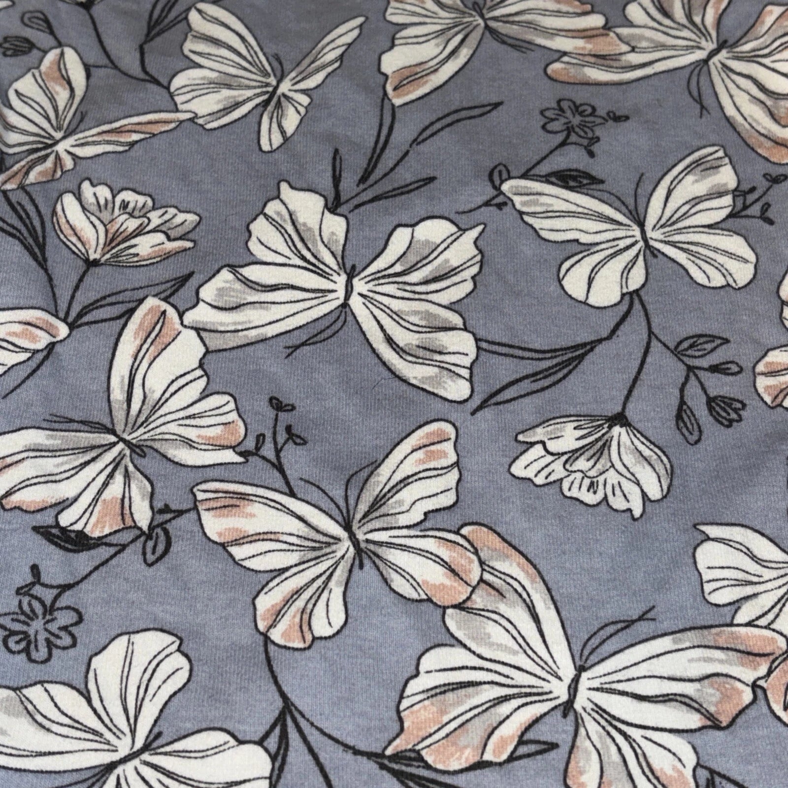 Carter's Girls 8/8A  Pajama Set Snug fit  Butterfly Flowers Purple Cotton