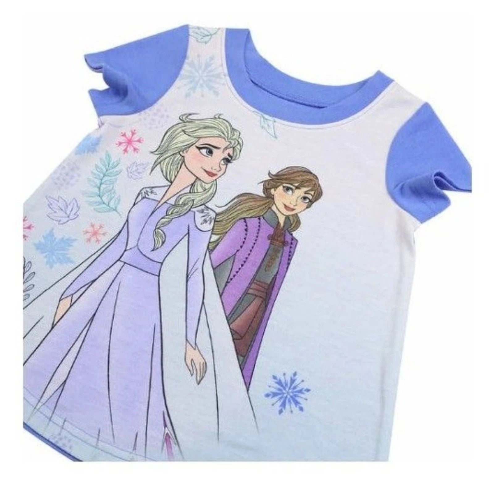 Disney Princess Frozen PJs Childrens Pajamas Anna Elsa 4 Piece Set Size 7