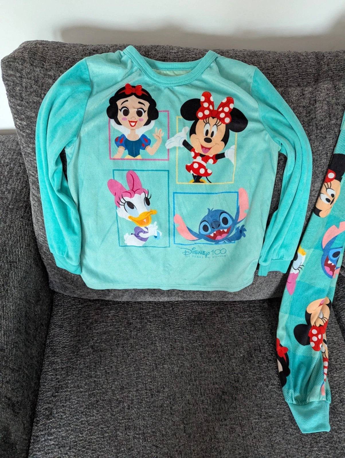 Girls 100 Anniversary Disney Pajama Set Size (8) Medium