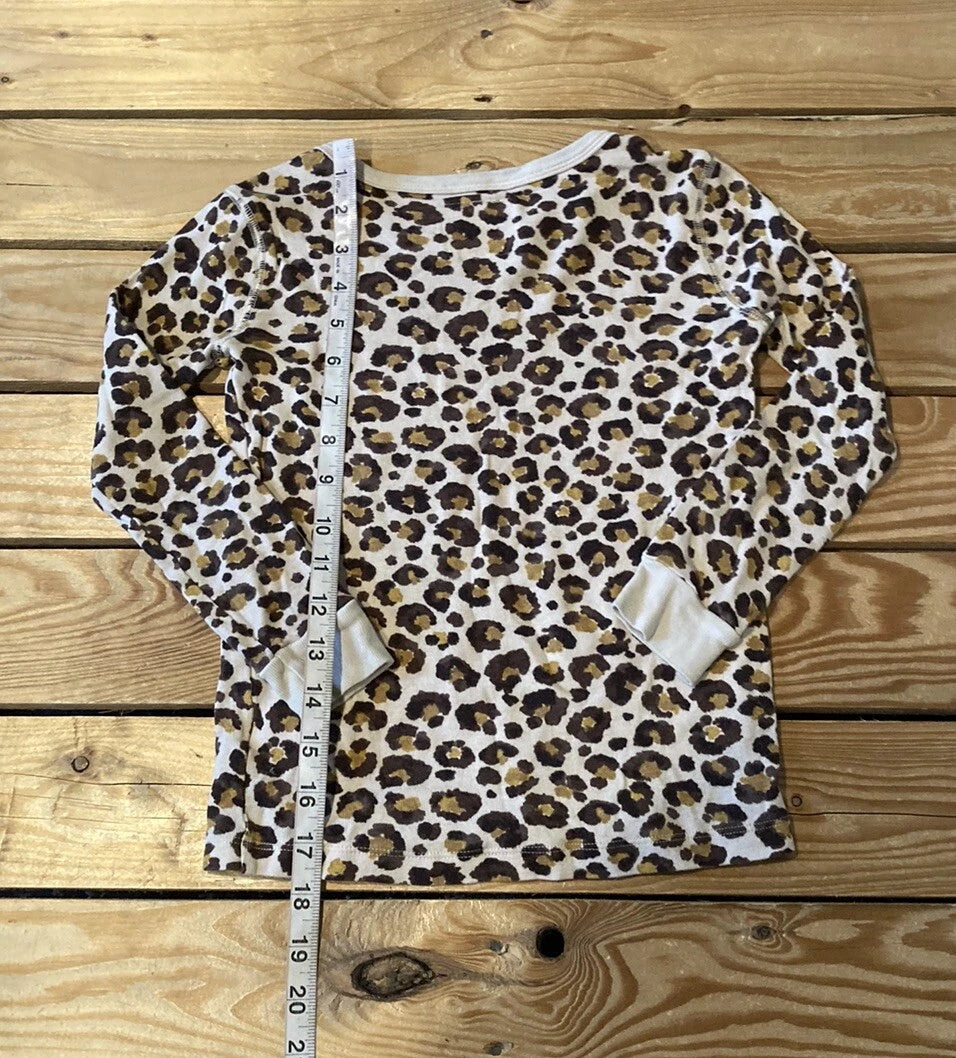 Crewcuts Girl’s Cheetah print pajama set Size 7 Brown O6