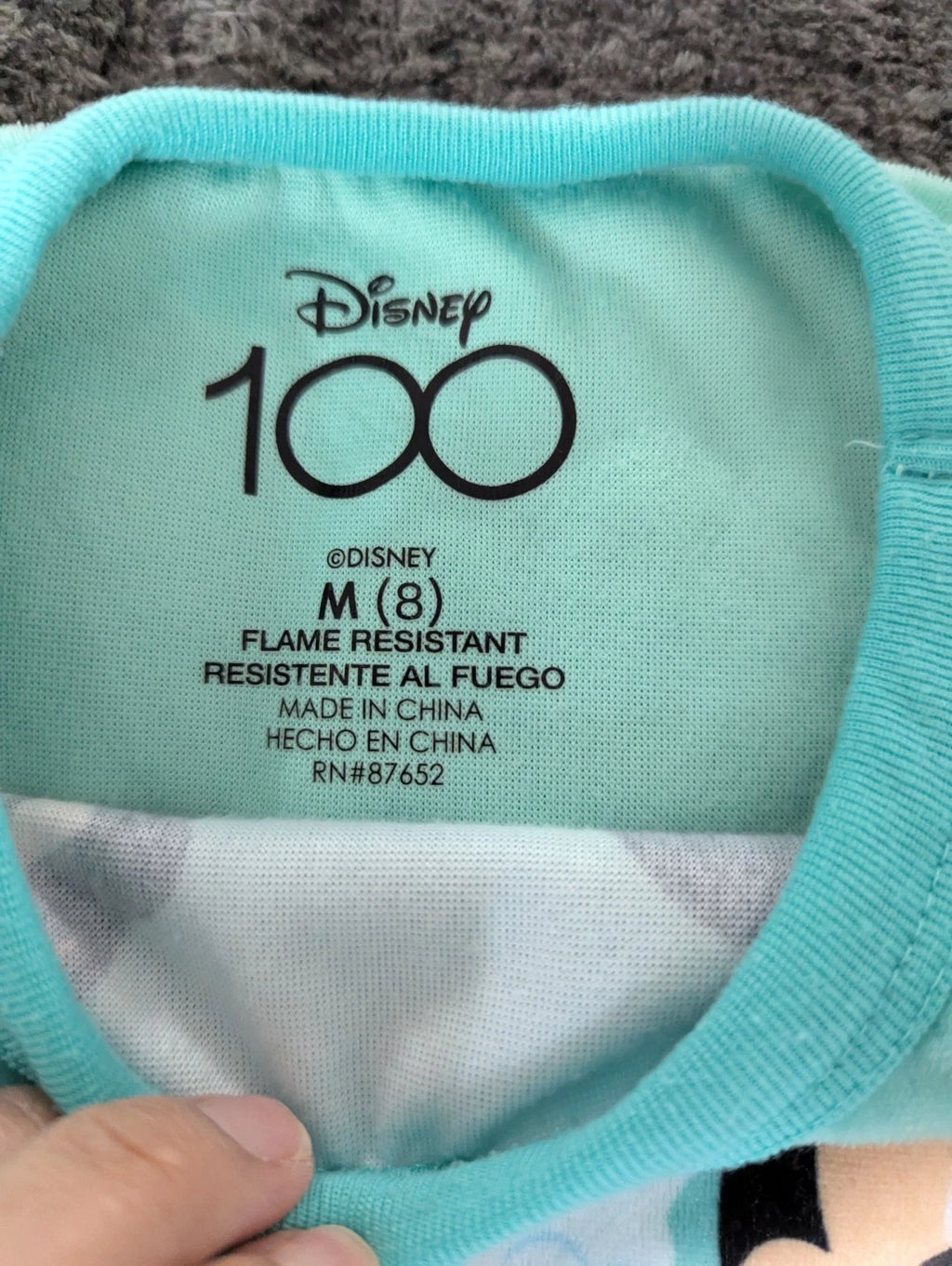 Girls 100 Anniversary Disney Pajama Set Size (8) Medium