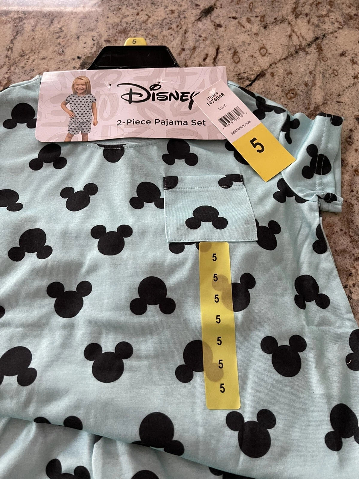 Disney Mickey  Girl’s  Pajama Set 2 Piece Set  Size  5 ~ New