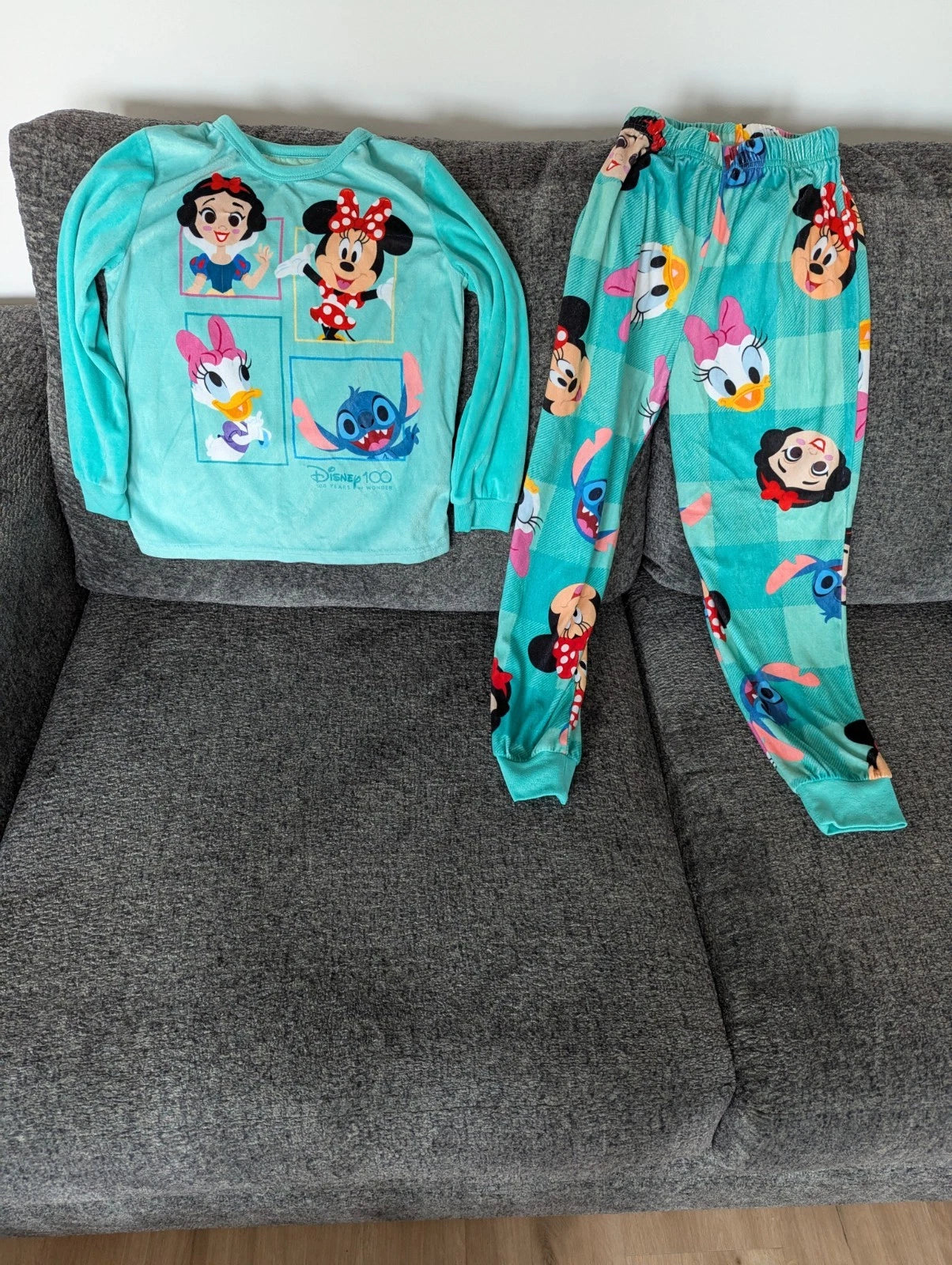 Girls 100 Anniversary Disney Pajama Set Size (8) Medium