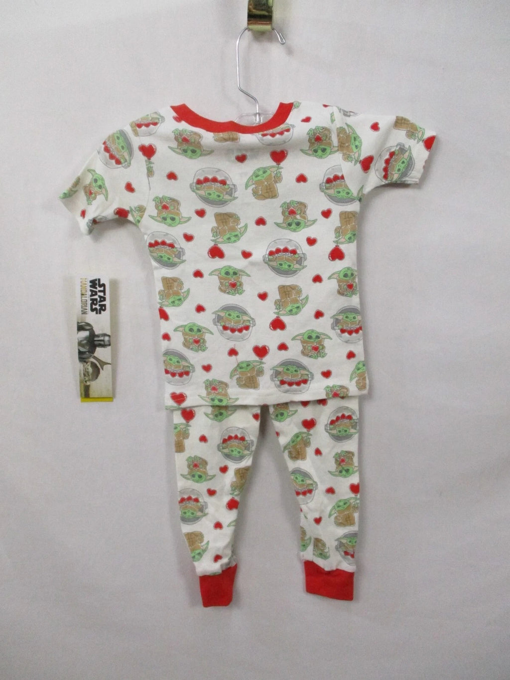Star Wars Pajama Set Girls Boys 3T White Shirt Pants Baby Yoda Mandalorian