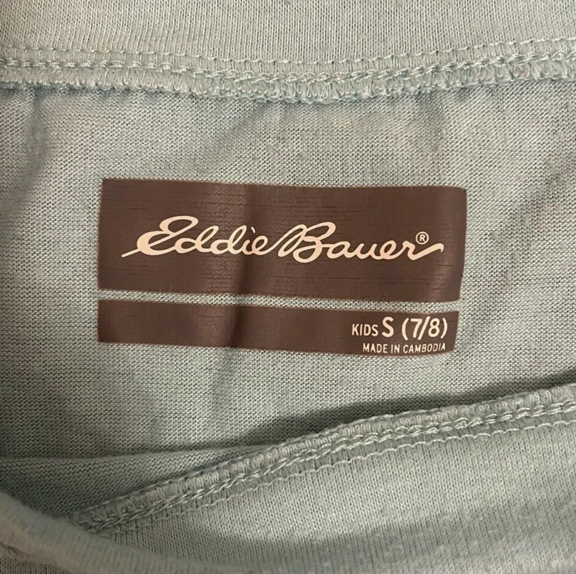 Eddie Bauer 2 Piece Pajama Set Girls Small 7/8 Blue White Clouds