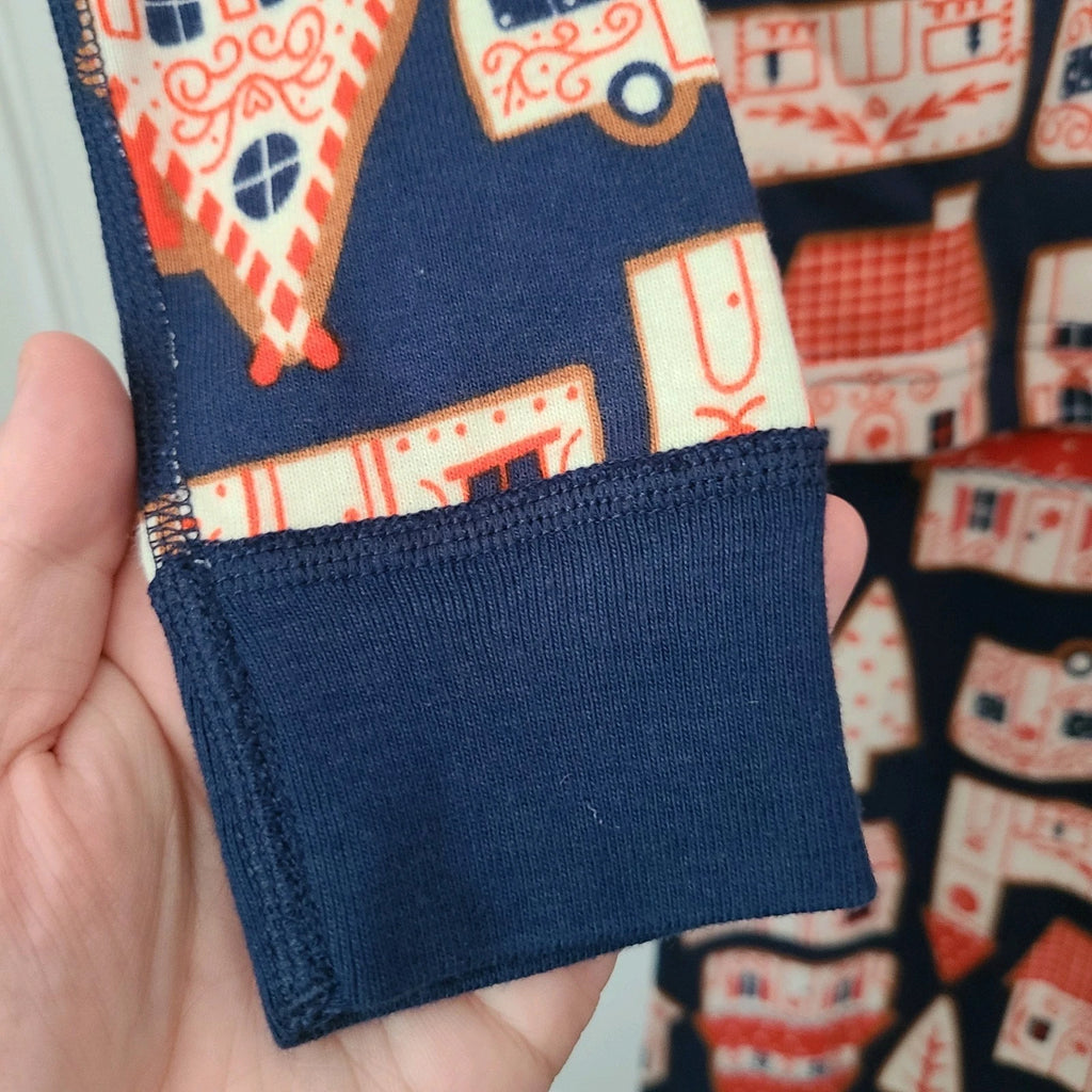 Hanna Andersson Christmas Gingerbread Organic Cotton Long John Pajamas Kids 14