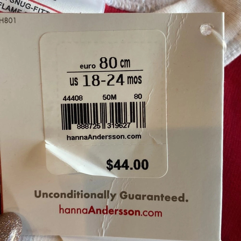 Hanna Anderson Santa Claus Unisex Pajama Set, 18-24mth 100% Organic Cotton, NWT