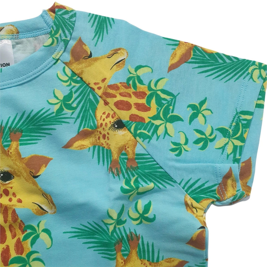 Bonds Baby Kids Sleep Short PJ Set Size 3 Unisex Boy Girl Blue Giraffe