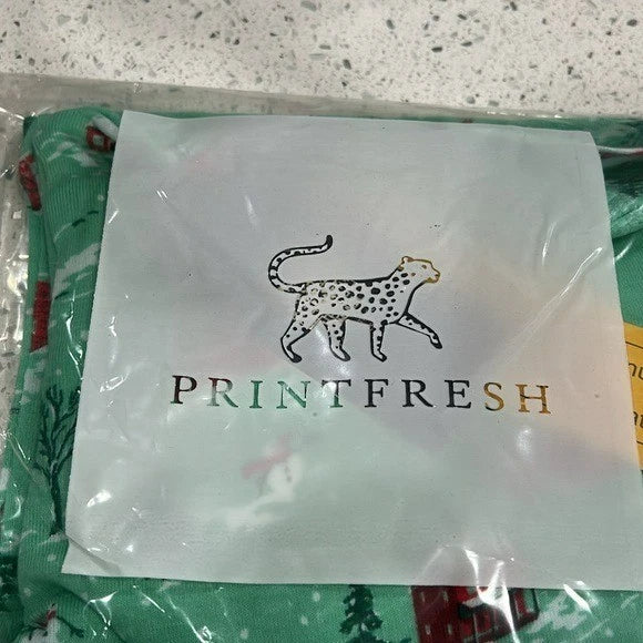 PrintFresh Kids Winter Wonderland Christmas Holiday Cotton Pajama Set  - 2